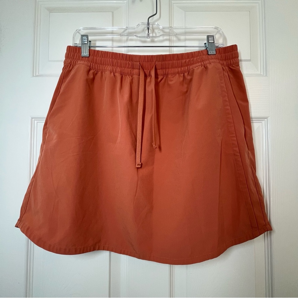 Patagonia Orange Sienna Clay Fleetworth Skort with Elastic Waist Size Large